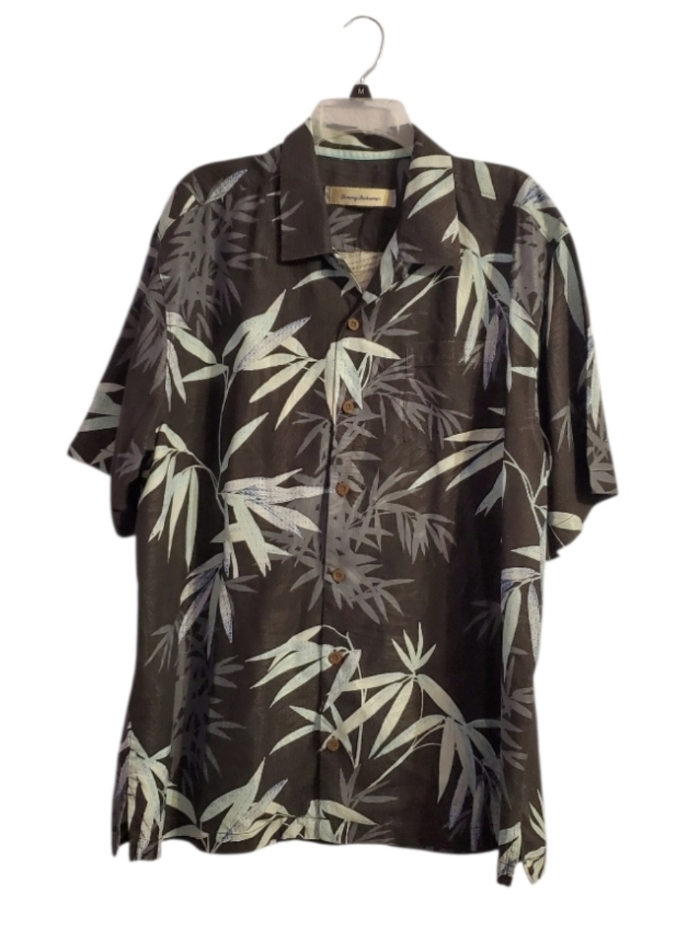 Tommy Bahama Men's Silk Hawaiian Bamboo Print Short-Sleeve Camp Shirt XL
